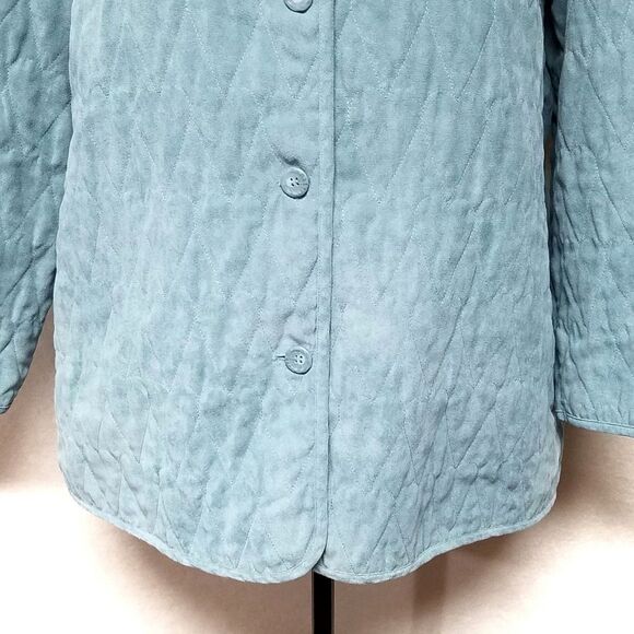 VINTAGE Alfred Dunner Blue Quilted Heart Jacket - Picture 4 of 8